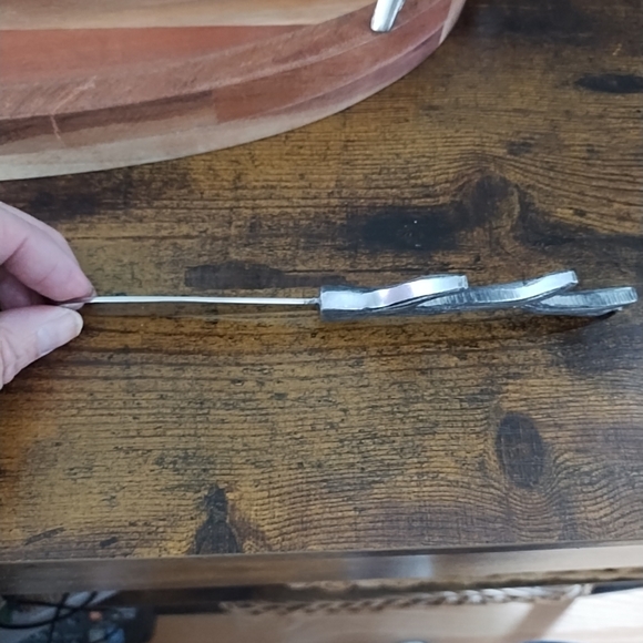 Pewter Stag Deer Wooden Serving Cheese Charcuterie Tray/Platter + Knife- India - Picture 8 of 13